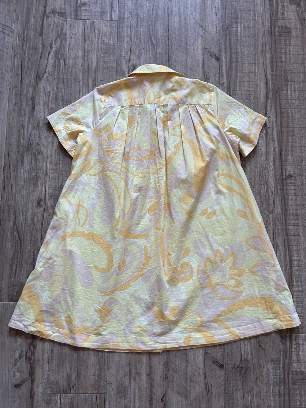 1. State Short-Sleeve Light pale butter Yellow Button front Shirt dress summer - Picture 5 of 9